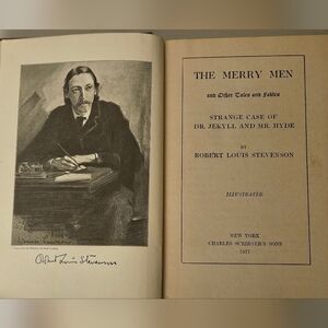 Antique 1917 Dr Jekyll and Mr Hyde & Merry Men Robert Stevenson Illustrated Book